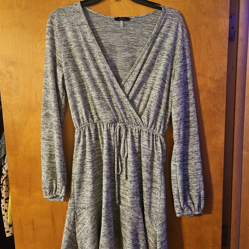 Gray Long Sleeve Women's Dress